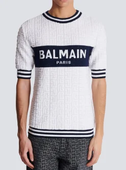 Balmain Short-sleeved PB Labyrinth Knit T-shirt