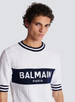 Balmain Short-sleeved PB Labyrinth Knit T-shirt