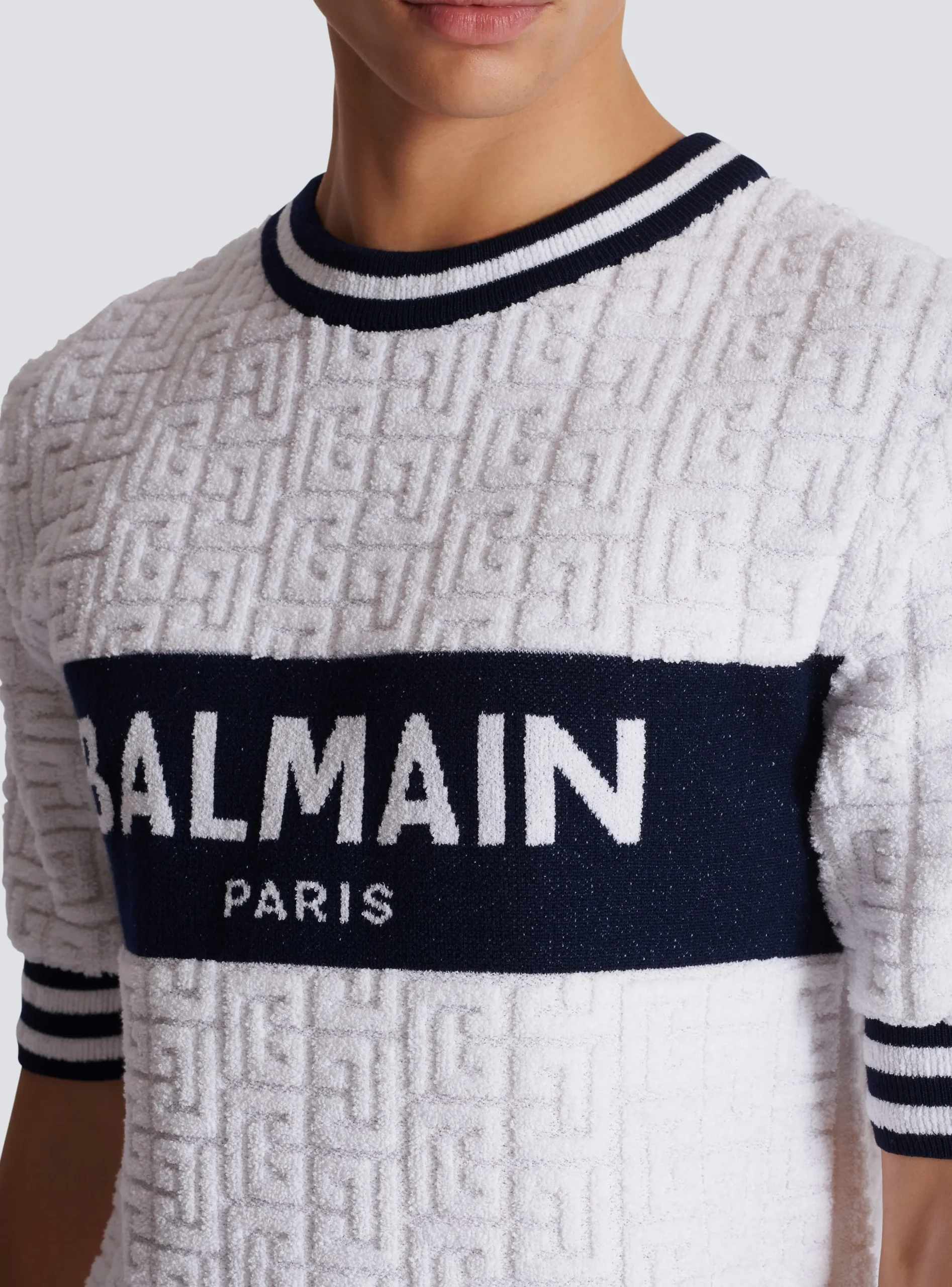Balmain Short-sleeved PB Labyrinth Knit T-shirt