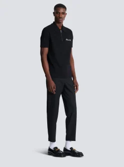 Balmain Short-sleeved Polo Shirt With Signature Embroidery