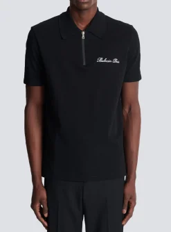 Balmain Short-sleeved Polo Shirt With Signature Embroidery