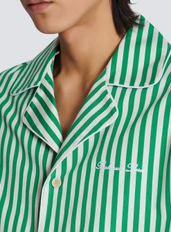 Balmain Short-sleeved Striped Cotton Pyjama Shirt