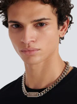 Balmain Signature Tubular Brass Necklace