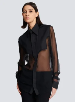 Women Balmain Silk Western Shirt