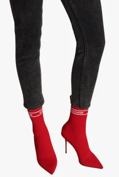 Women Balmain Skye Stretch Knit Ankle Boots
