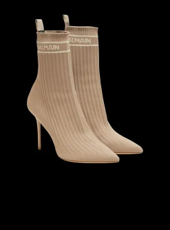 Women Balmain Skye Stretch Knit Ankle Boots