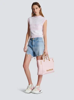 Women Balmain Sleeveless Monogram Knit Top