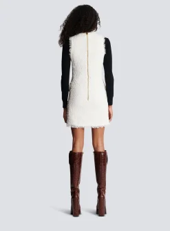 Women Balmain Sleeveless Tweed Dress