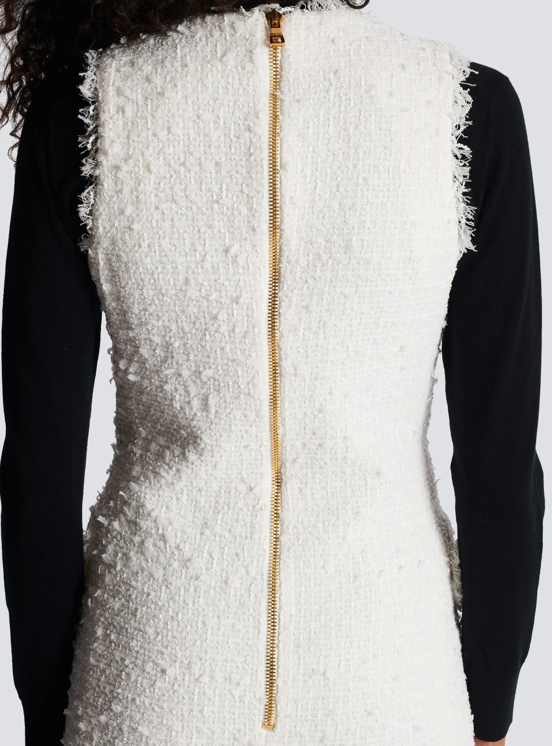 Women Balmain Sleeveless Tweed Dress