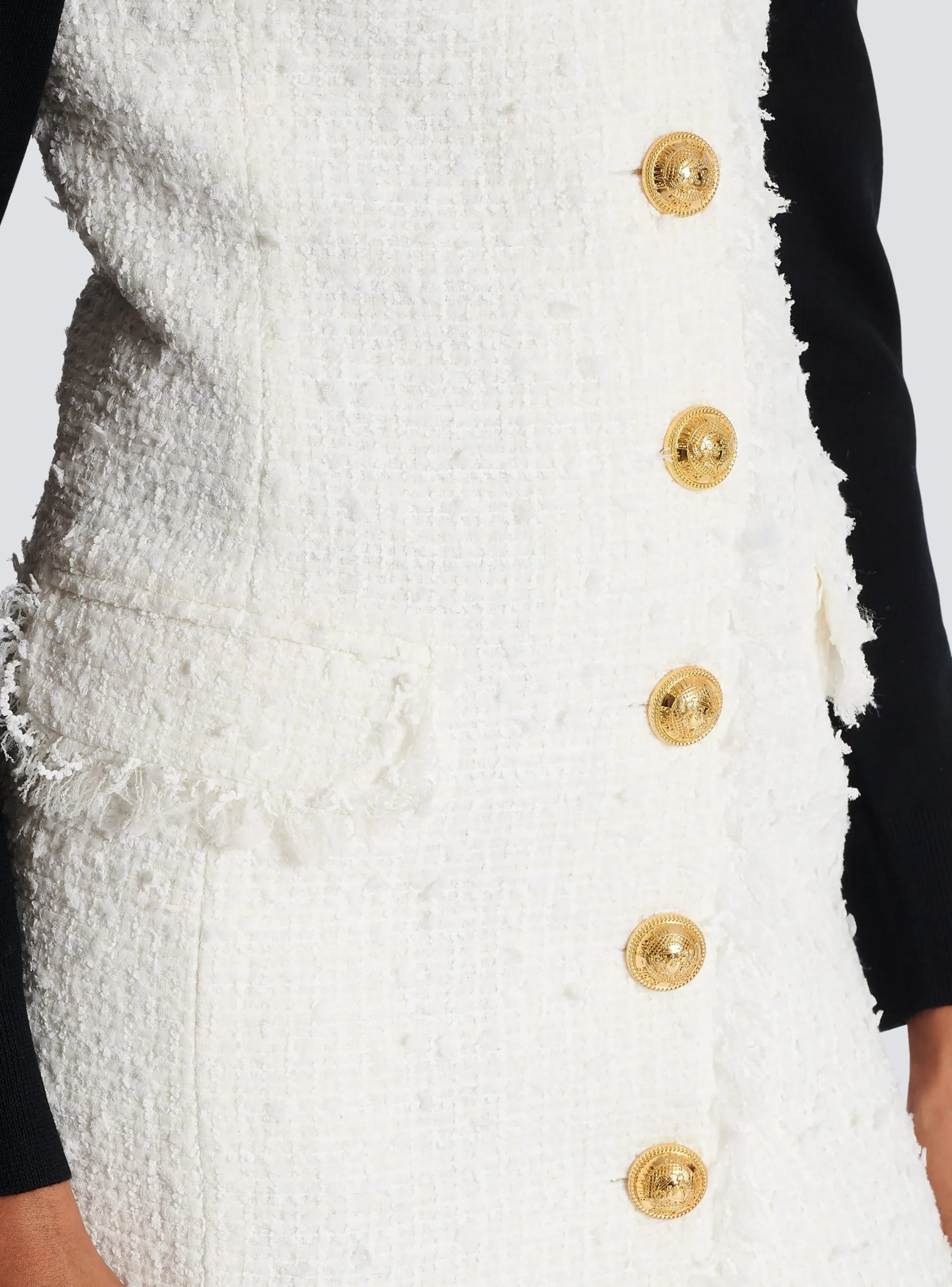 Women Balmain Sleeveless Tweed Dress