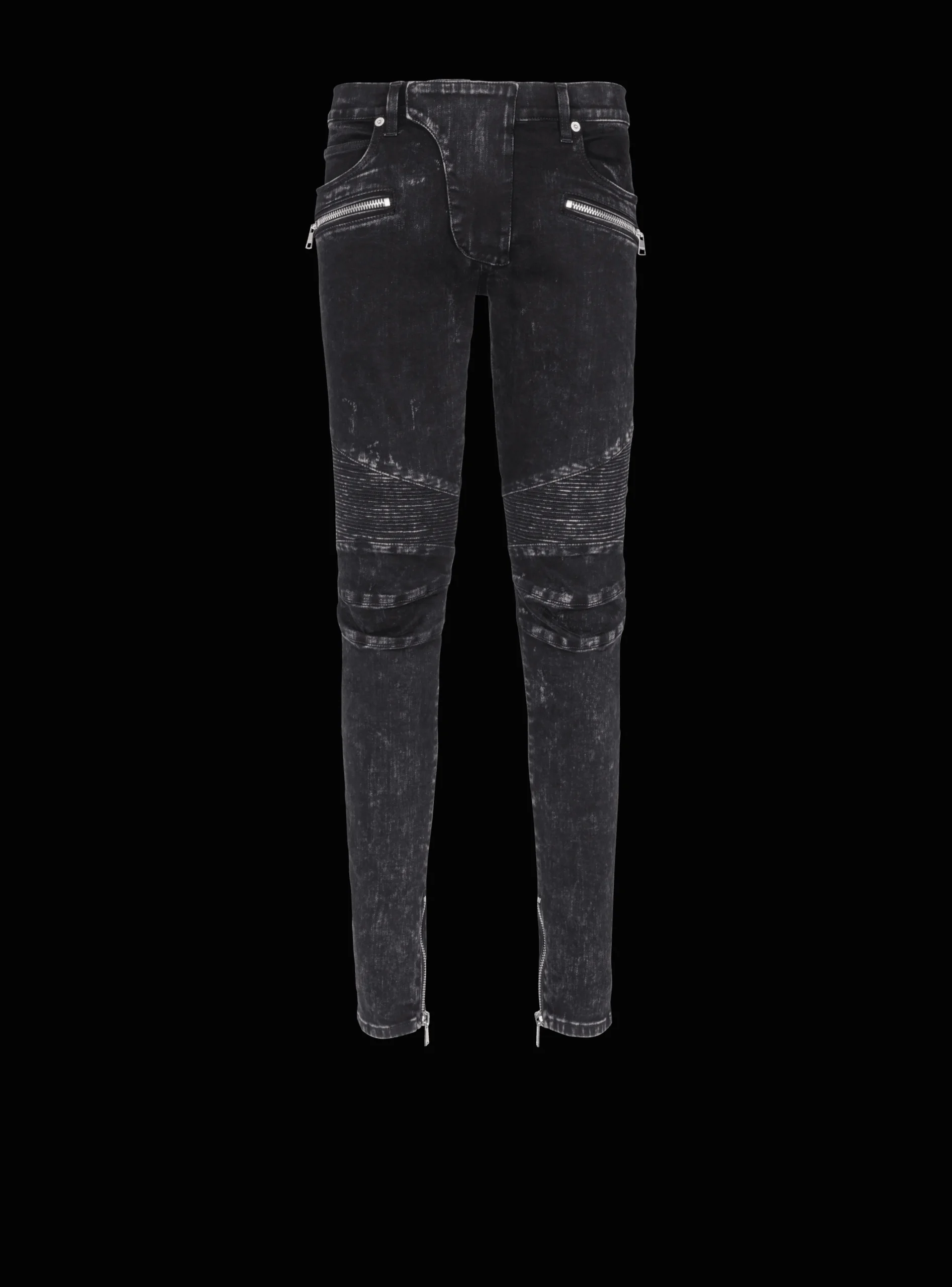 Balmain Slim-fit Denim Jeans With Ribbed Details