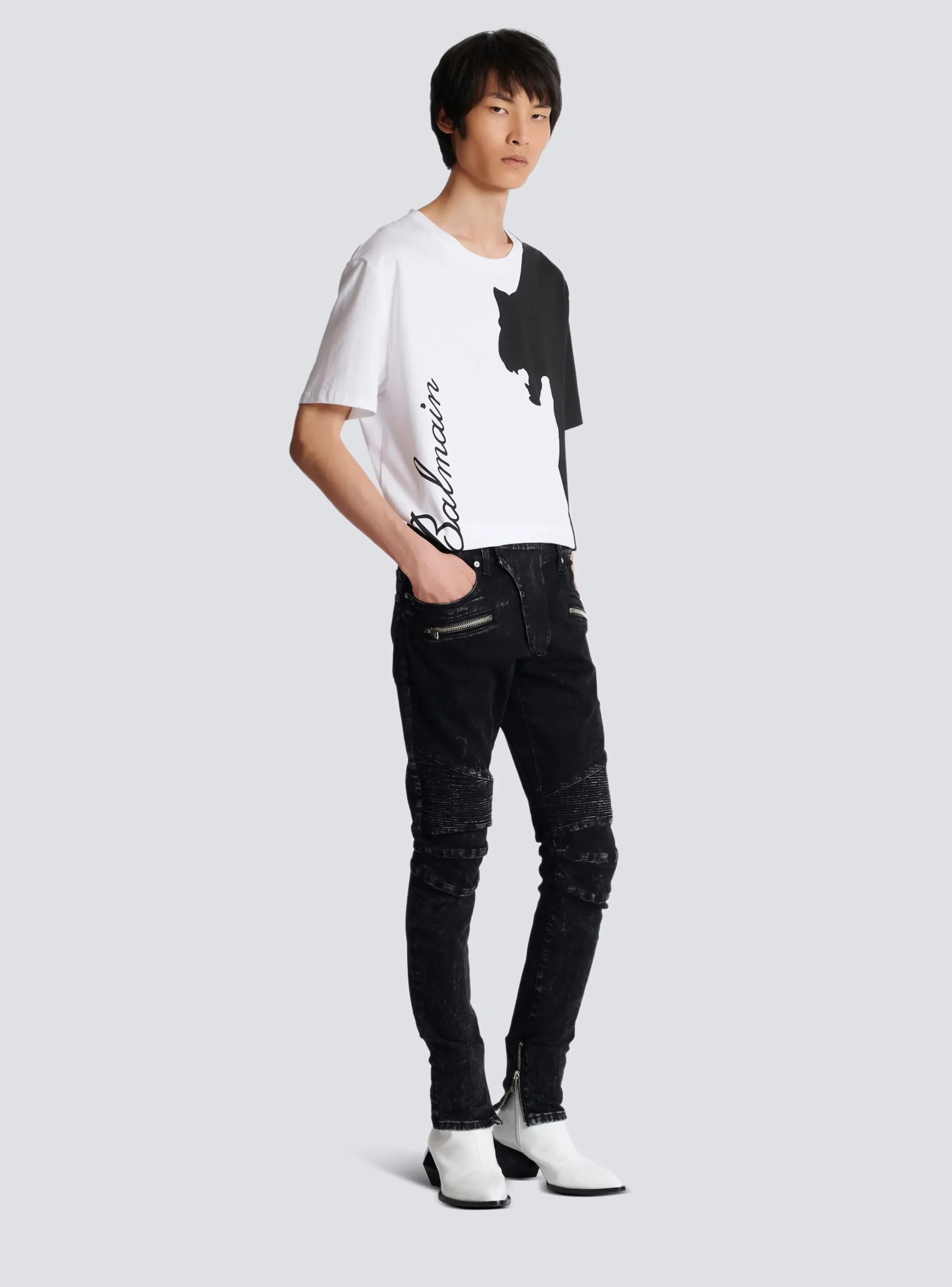 Balmain Slim-fit Denim Jeans With Ribbed Details