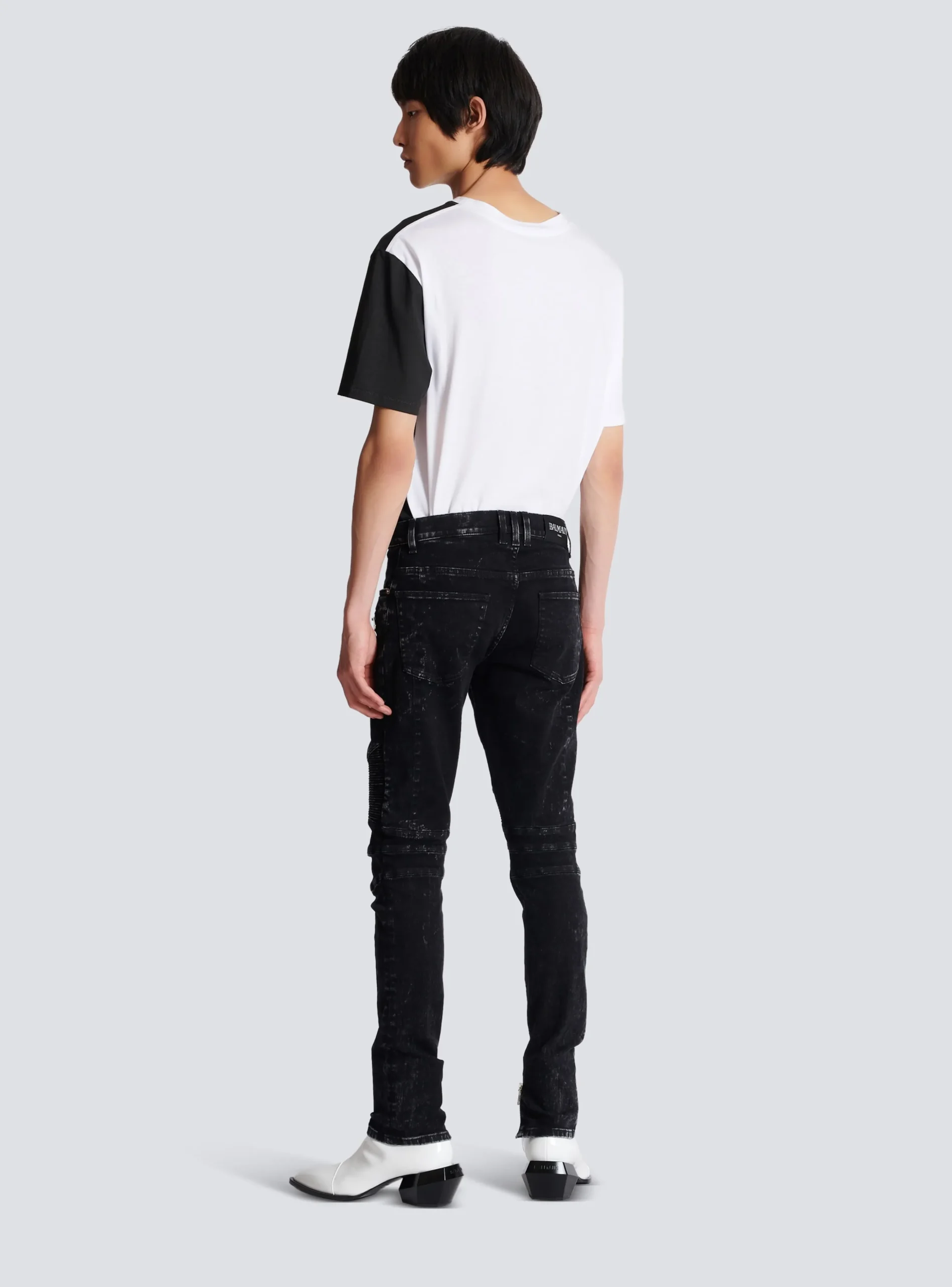 Balmain Slim-fit Denim Jeans With Ribbed Details