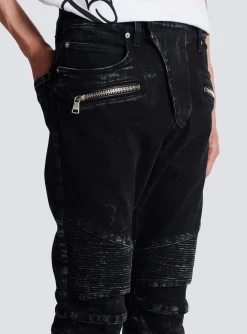 Balmain Slim-fit Denim Jeans With Ribbed Details