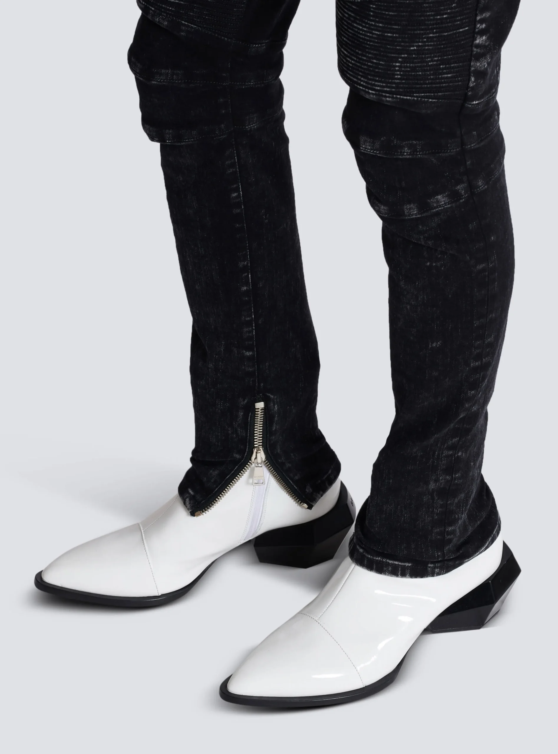 Balmain Slim-fit Denim Jeans With Ribbed Details
