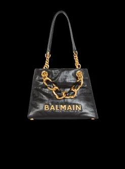 Balmain Small 1945 Soft Tote Bag In Crackled Calfskin