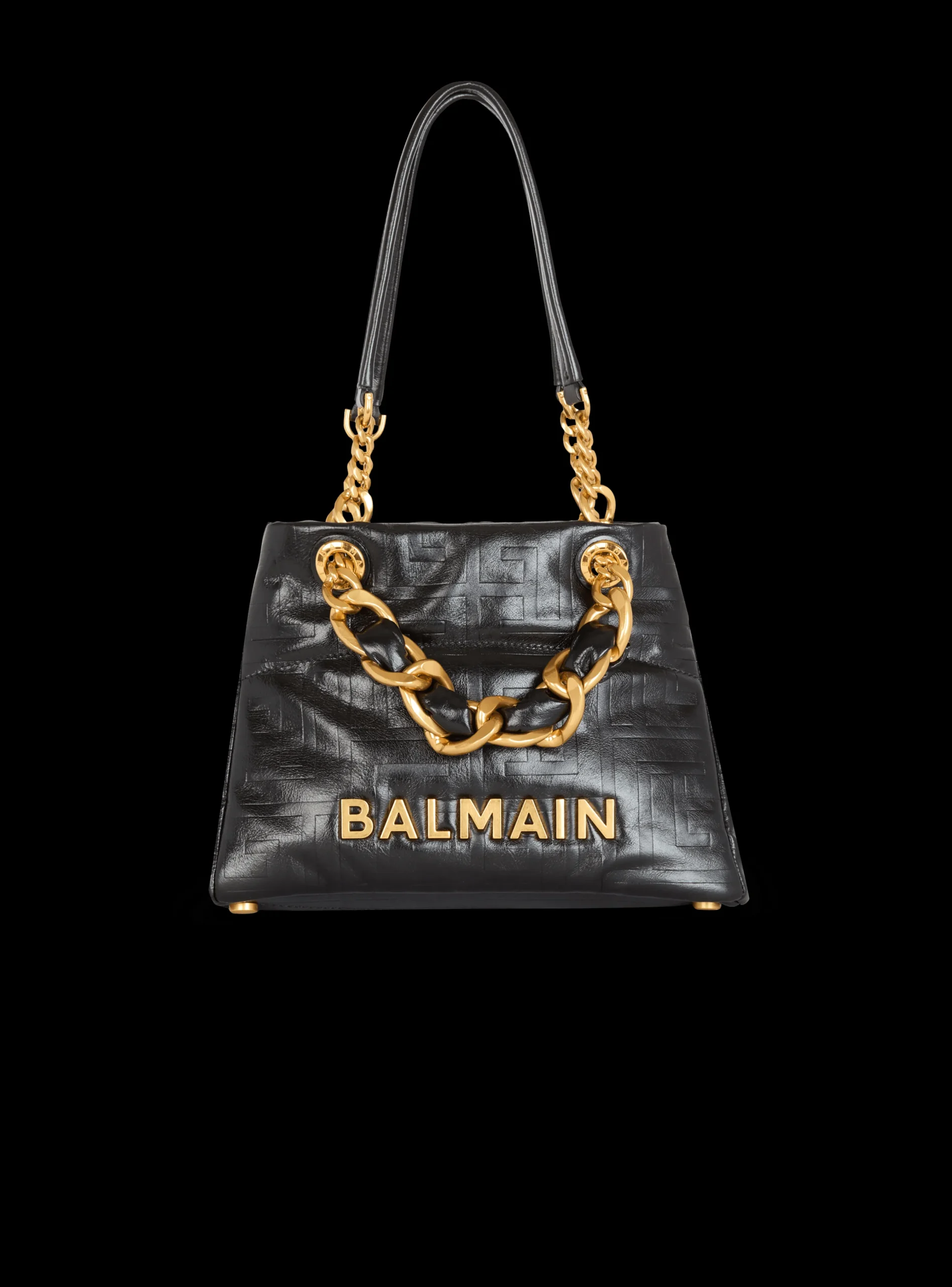 Balmain Small 1945 Soft Tote Bag In Crackled Calfskin