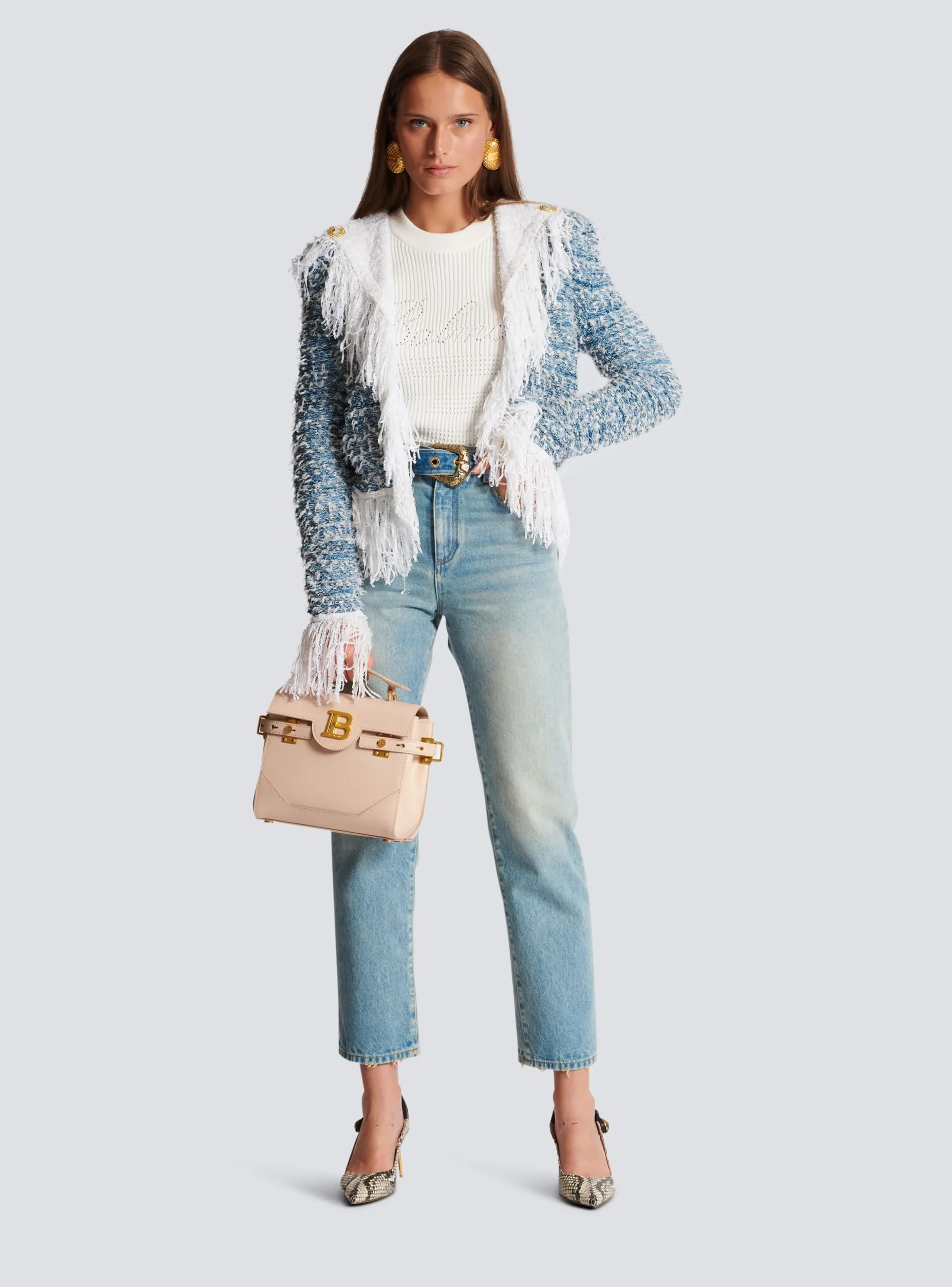 Women Balmain Smooth Leather B-Buzz 23 Bag