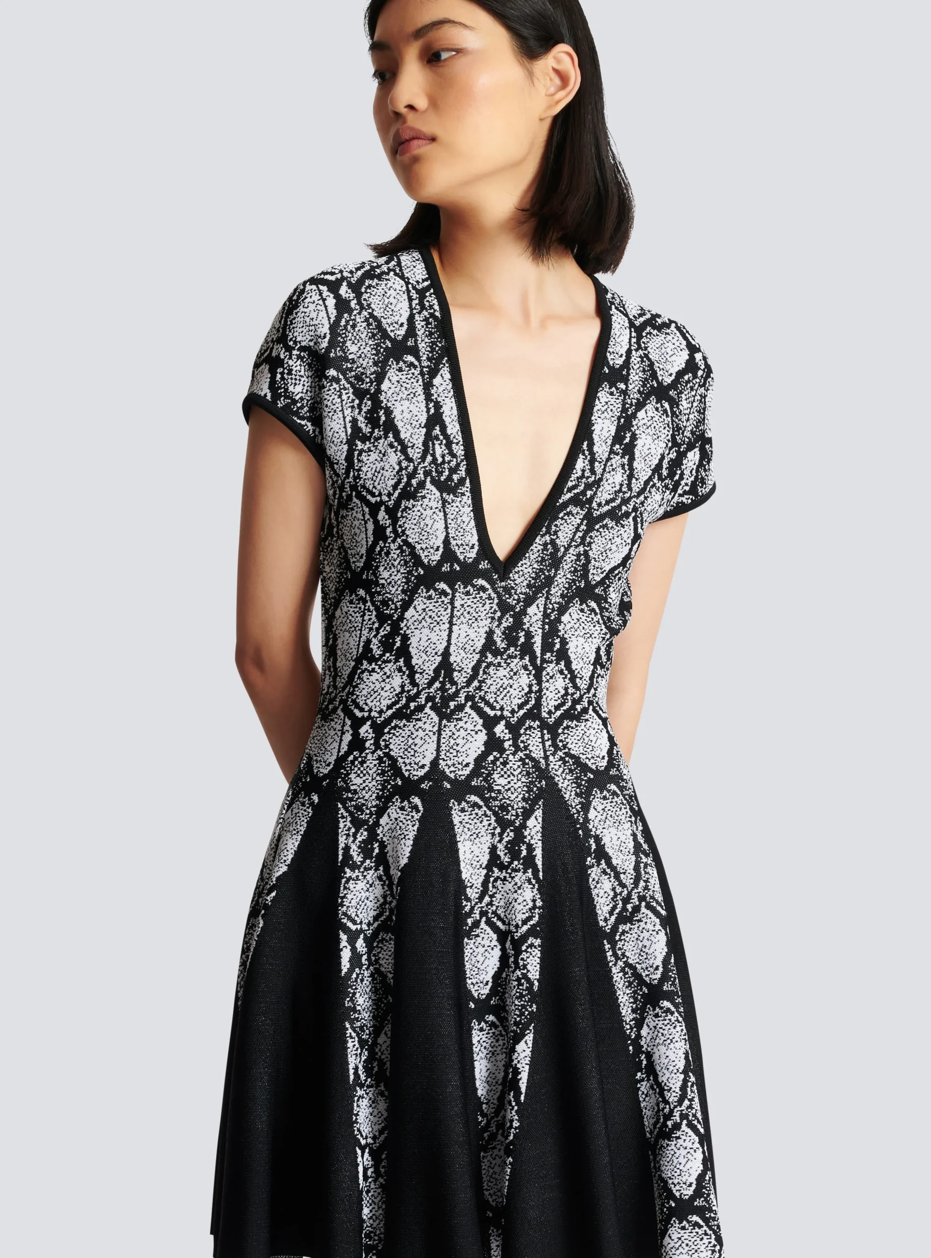 Women Balmain Snakeskin Jacquard Dress