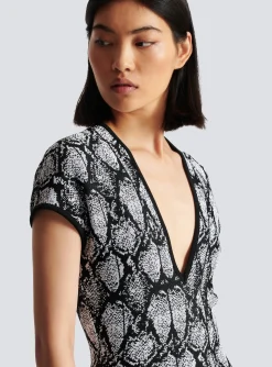 Women Balmain Snakeskin Jacquard Dress