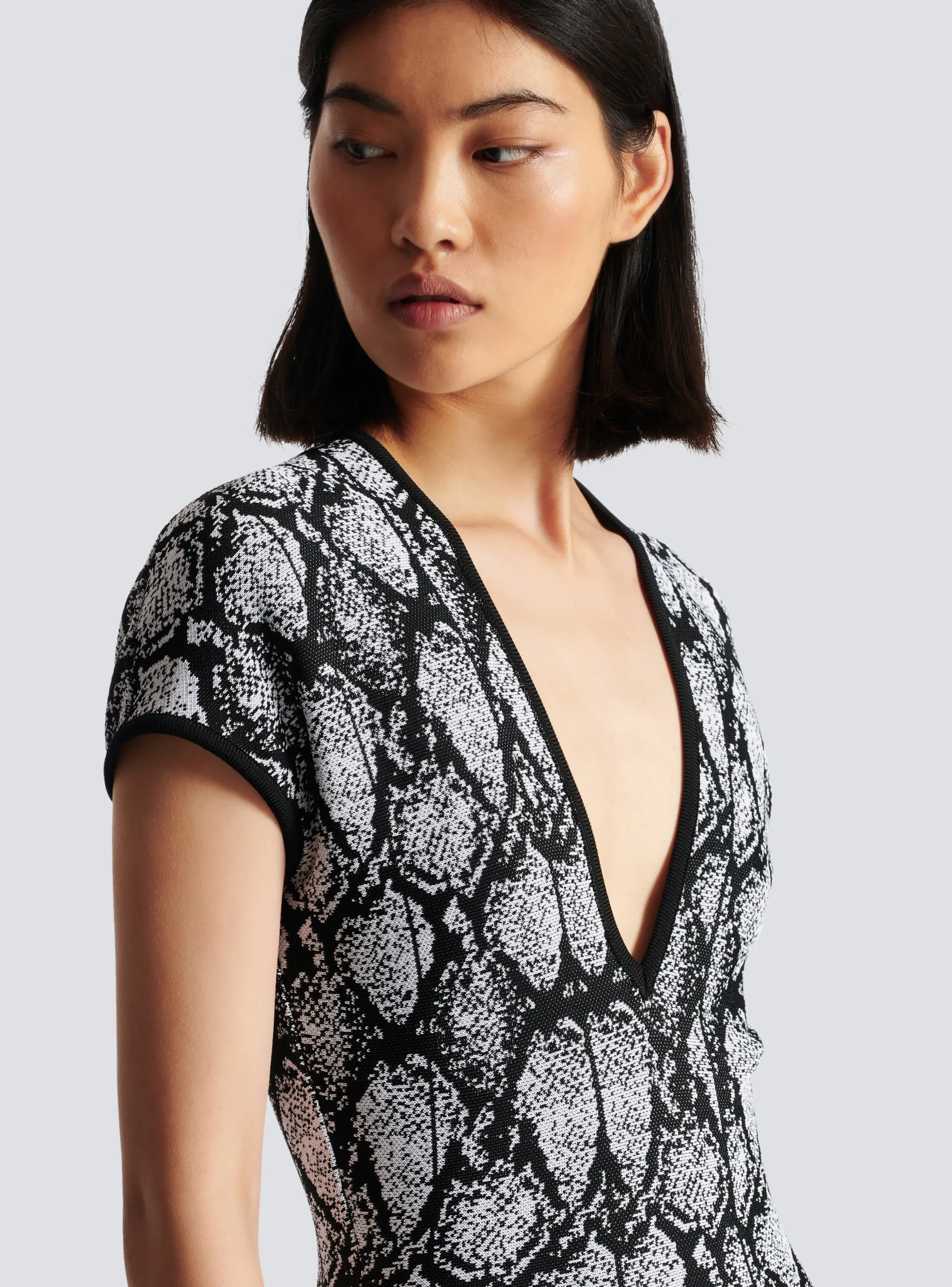 Women Balmain Snakeskin Jacquard Dress