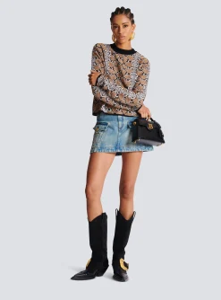 Women Balmain Snakeskin Knit Jumper