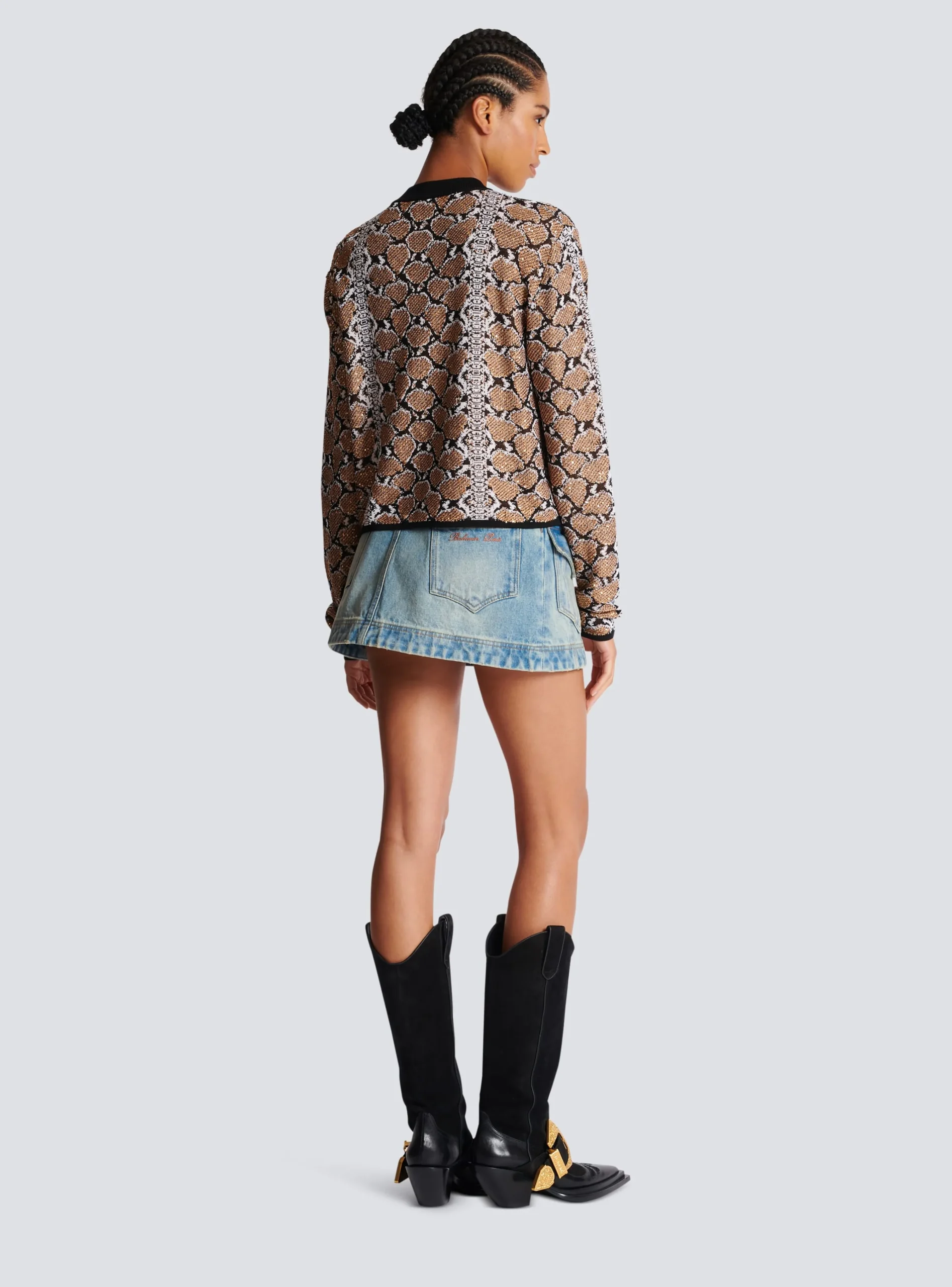 Women Balmain Snakeskin Knit Jumper