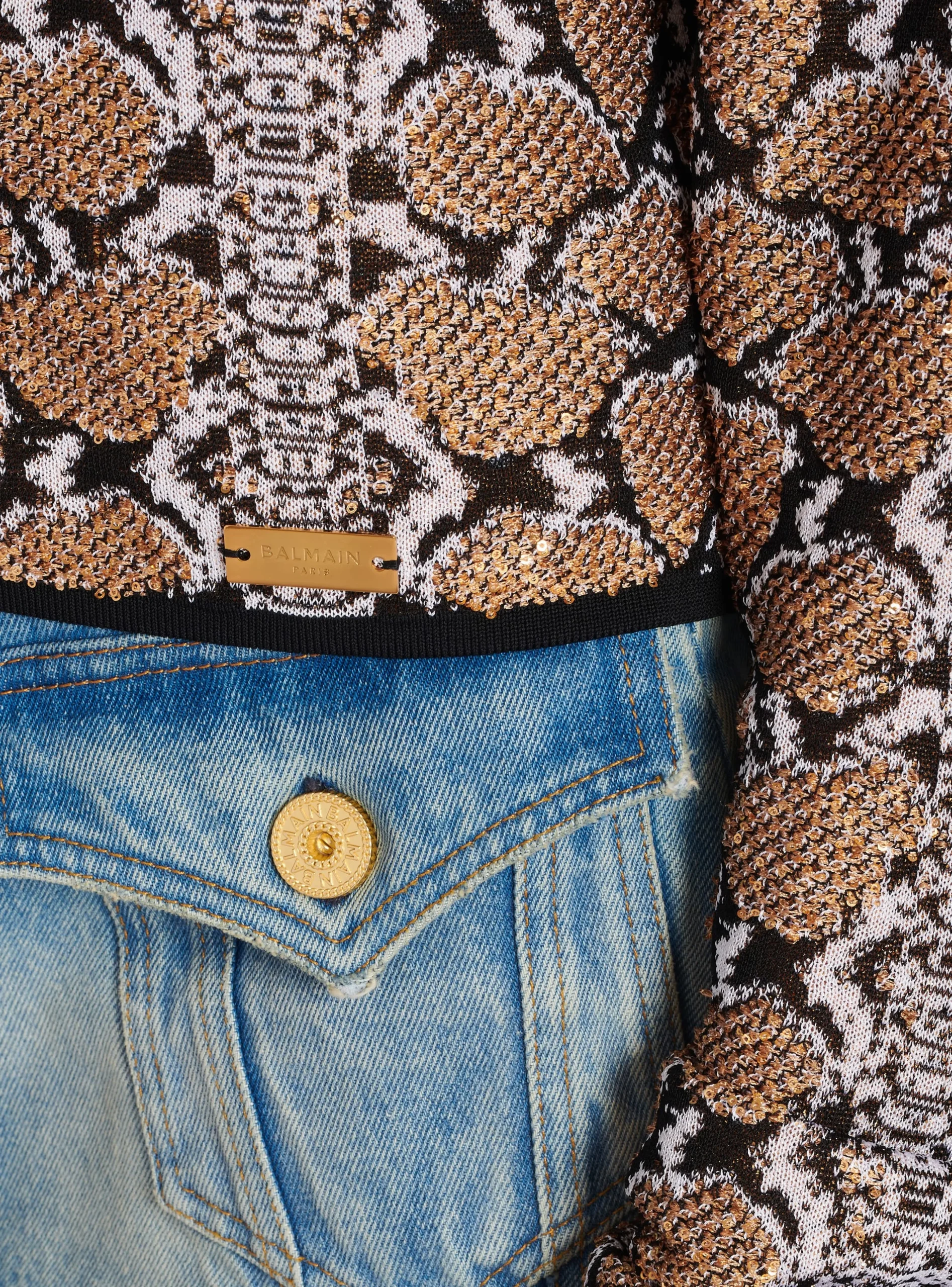 Women Balmain Snakeskin Knit Jumper
