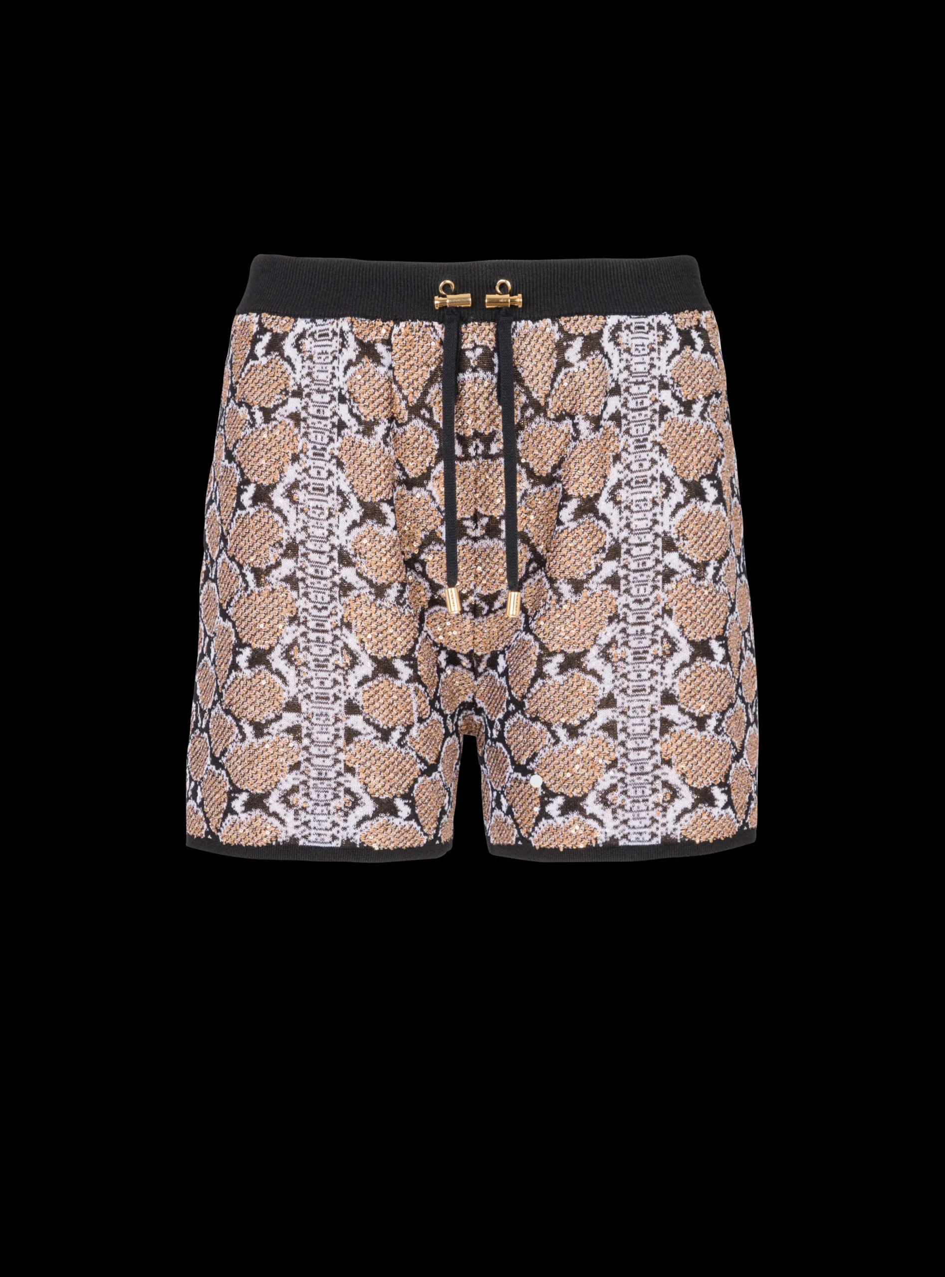 Women Balmain Snakeskin Knit Shorts