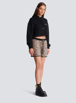 Women Balmain Snakeskin Knit Shorts