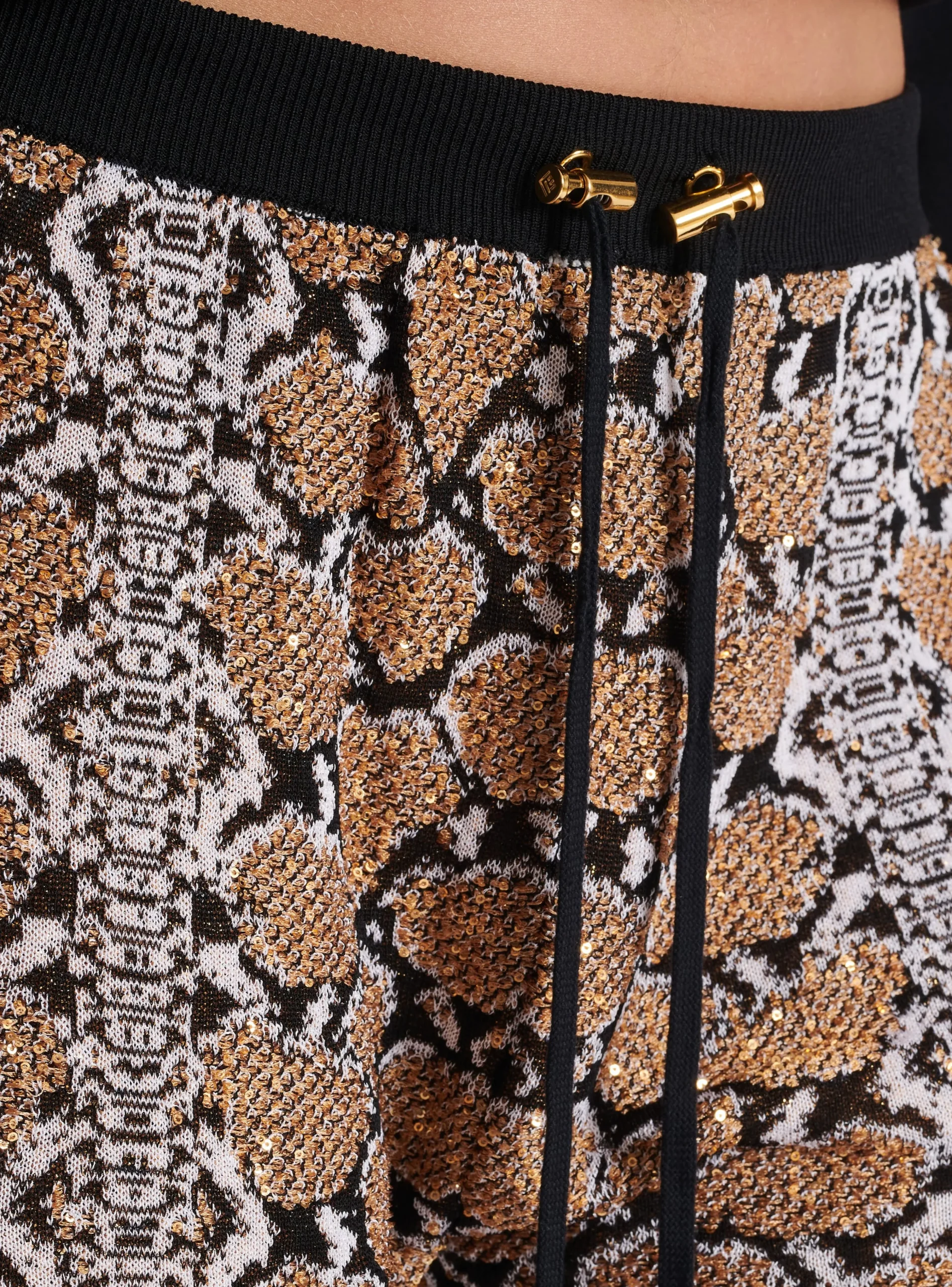 Women Balmain Snakeskin Knit Shorts