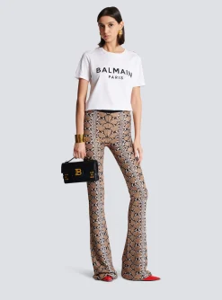 Women Balmain Snakeskin Knit Trousers