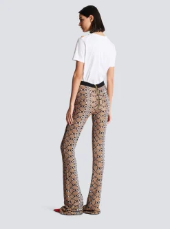 Women Balmain Snakeskin Knit Trousers
