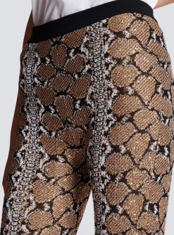 Women Balmain Snakeskin Knit Trousers