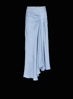 Women Balmain Snakeskin Silk Jacquard Skirt