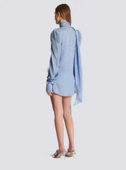 Women Balmain Snakeskin Silk Tie Dress