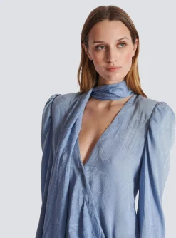 Women Balmain Snakeskin Silk Tie Dress