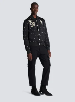 Balmain Stars Embroidered Bomber Jacket