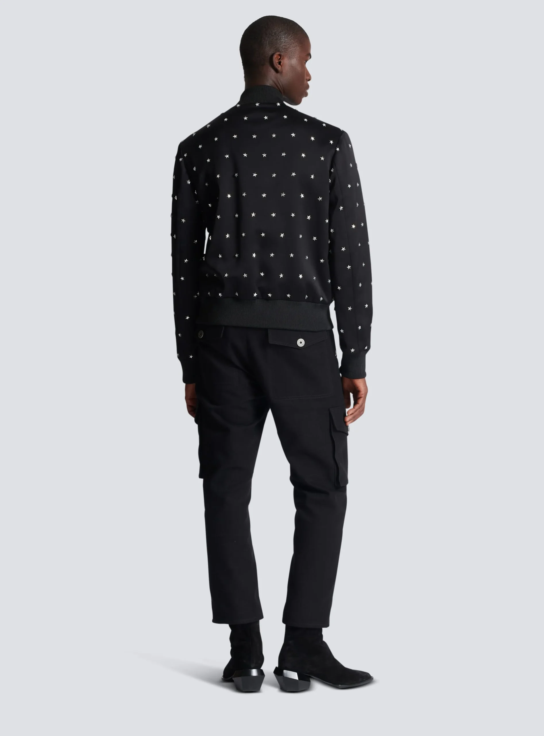 Balmain Stars Embroidered Bomber Jacket