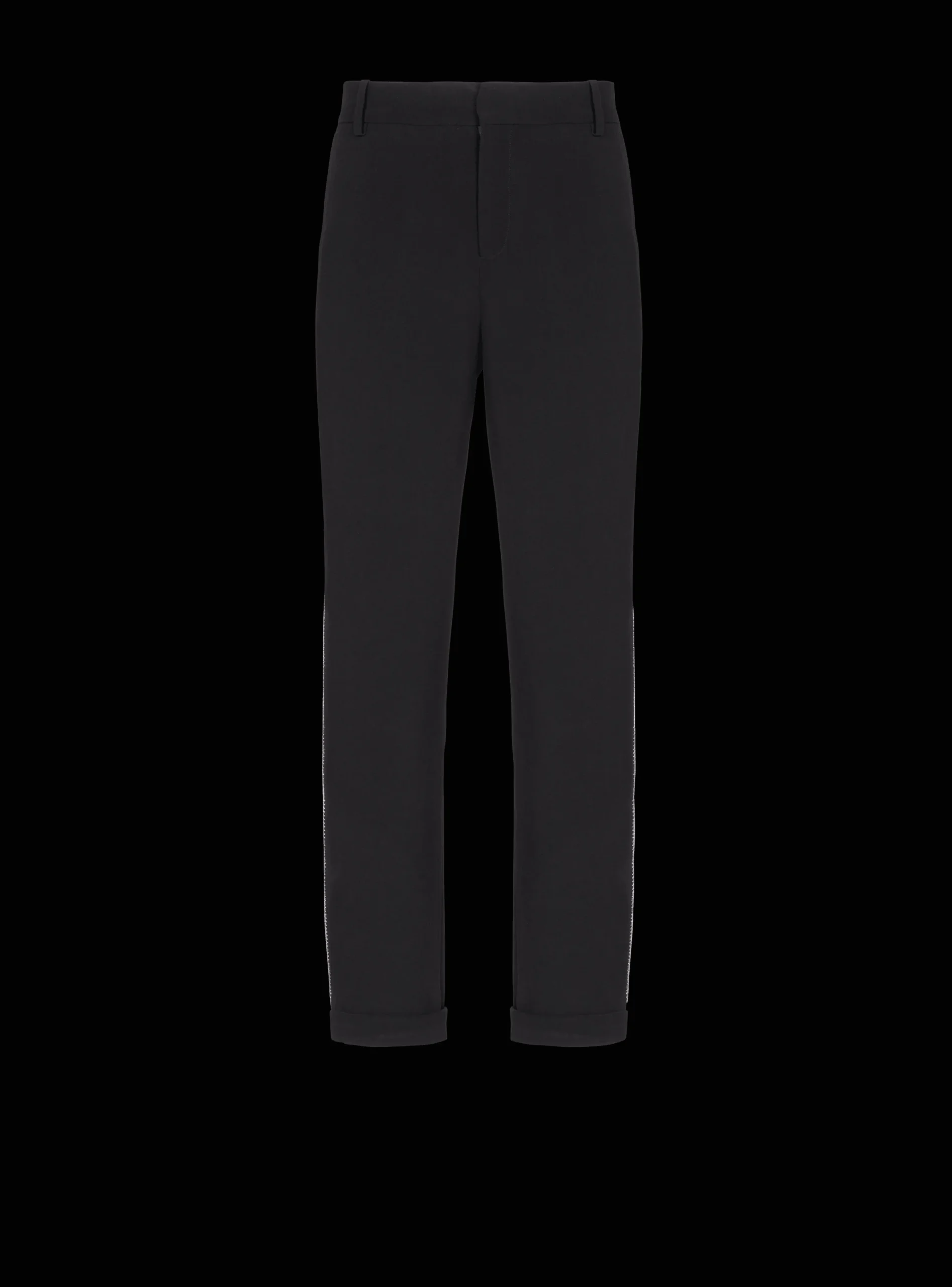 Balmain Straight-leg Crystal-embroidered Trousers