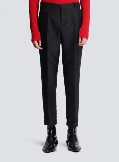 Balmain Straight-leg Mini Monogrammed Trousers