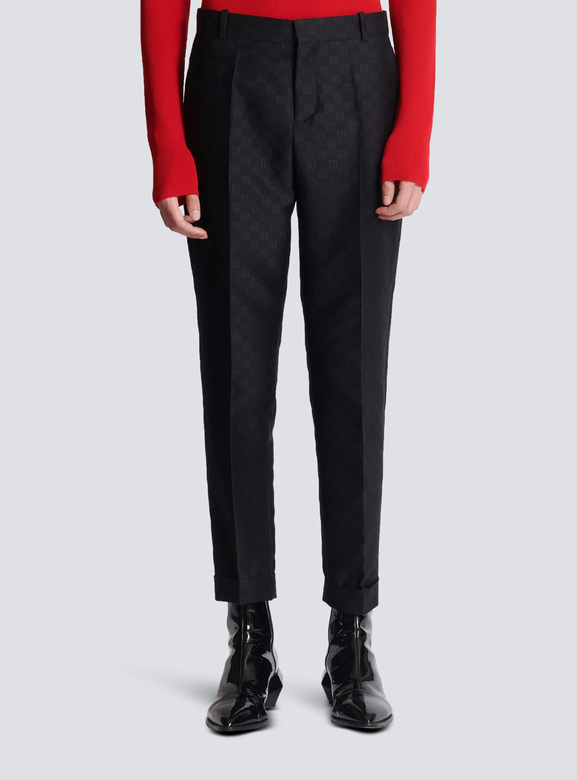 Balmain Straight-leg Mini Monogrammed Trousers