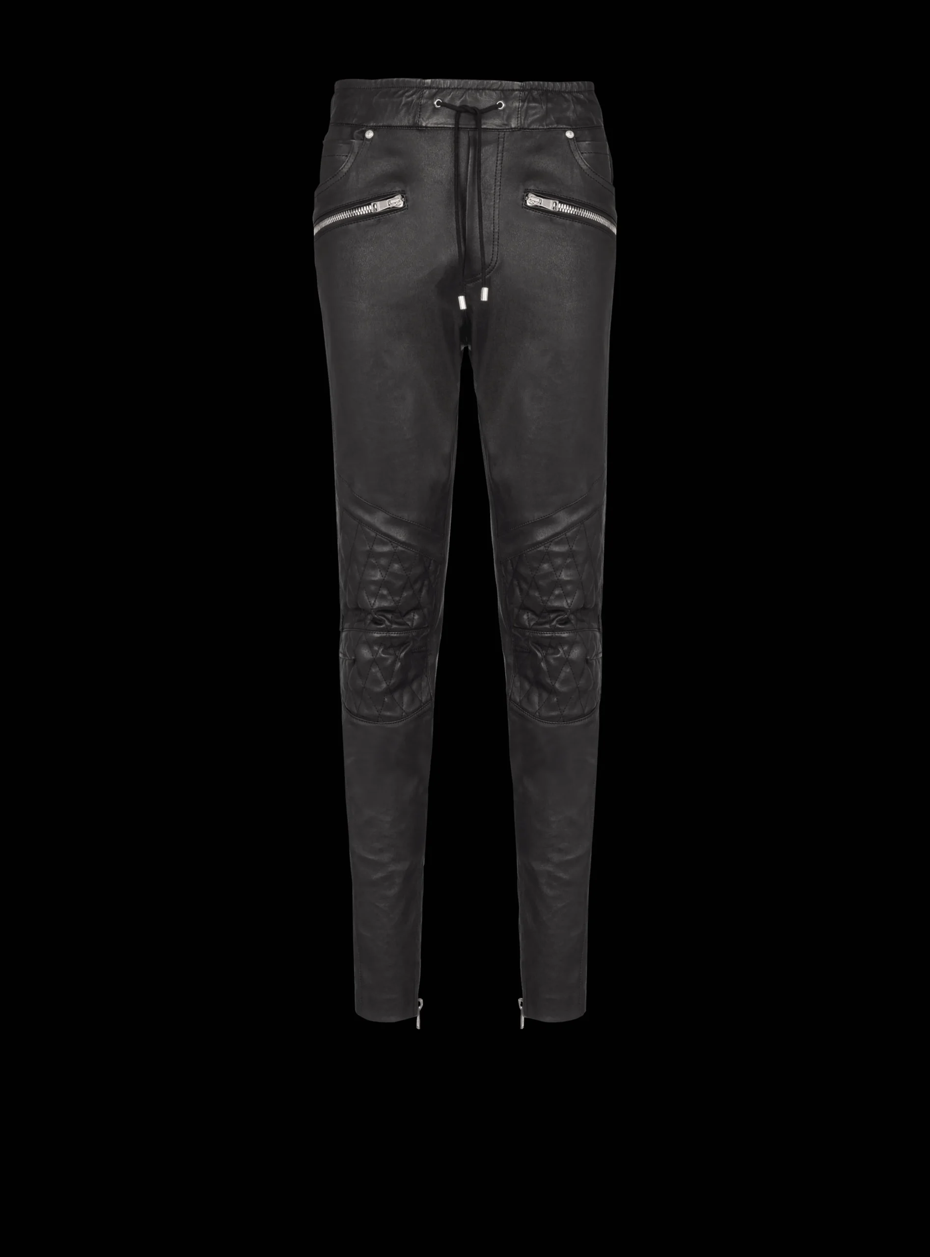 Balmain Stretch Leather Trousers