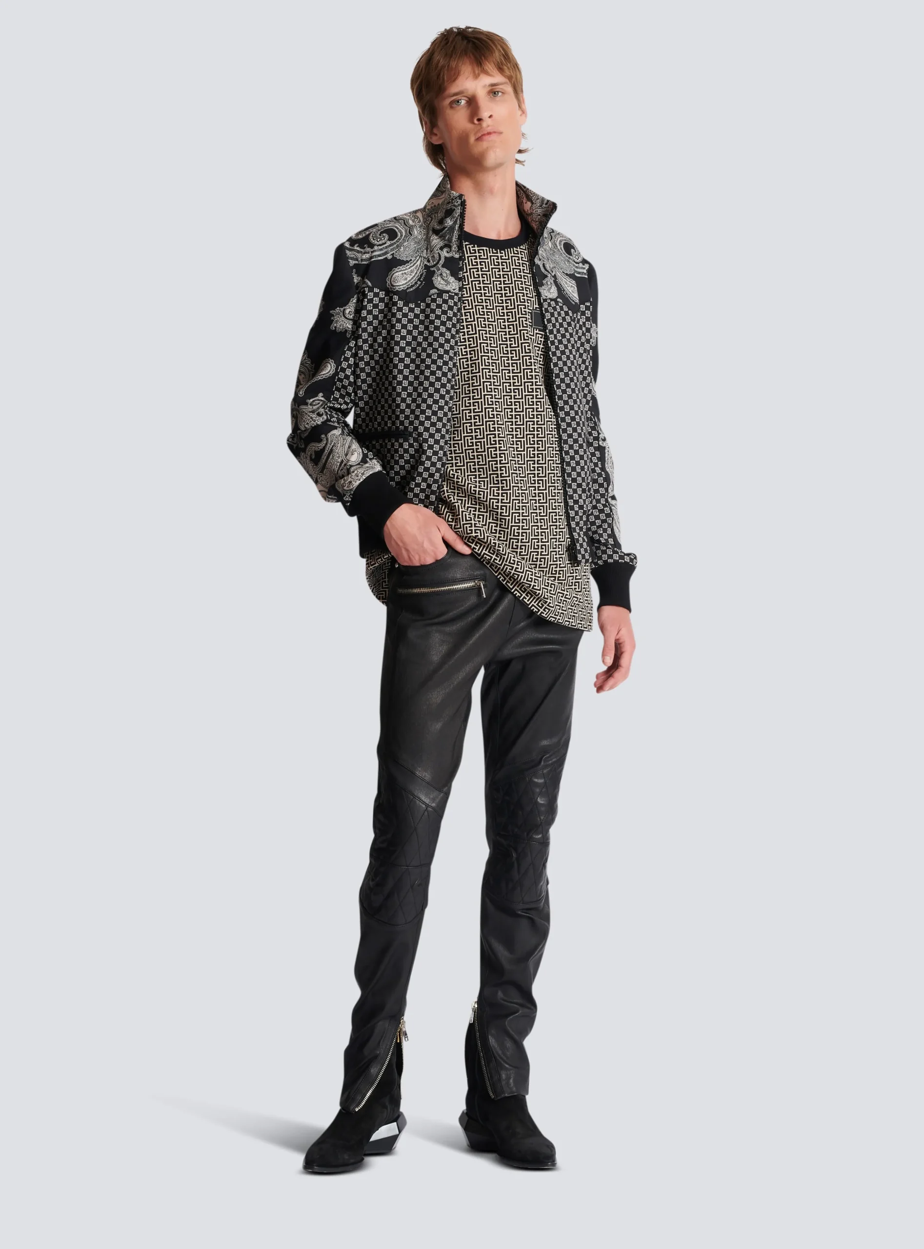 Balmain Stretch Leather Trousers