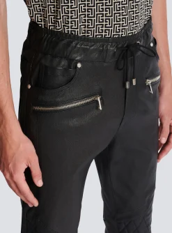 Balmain Stretch Leather Trousers