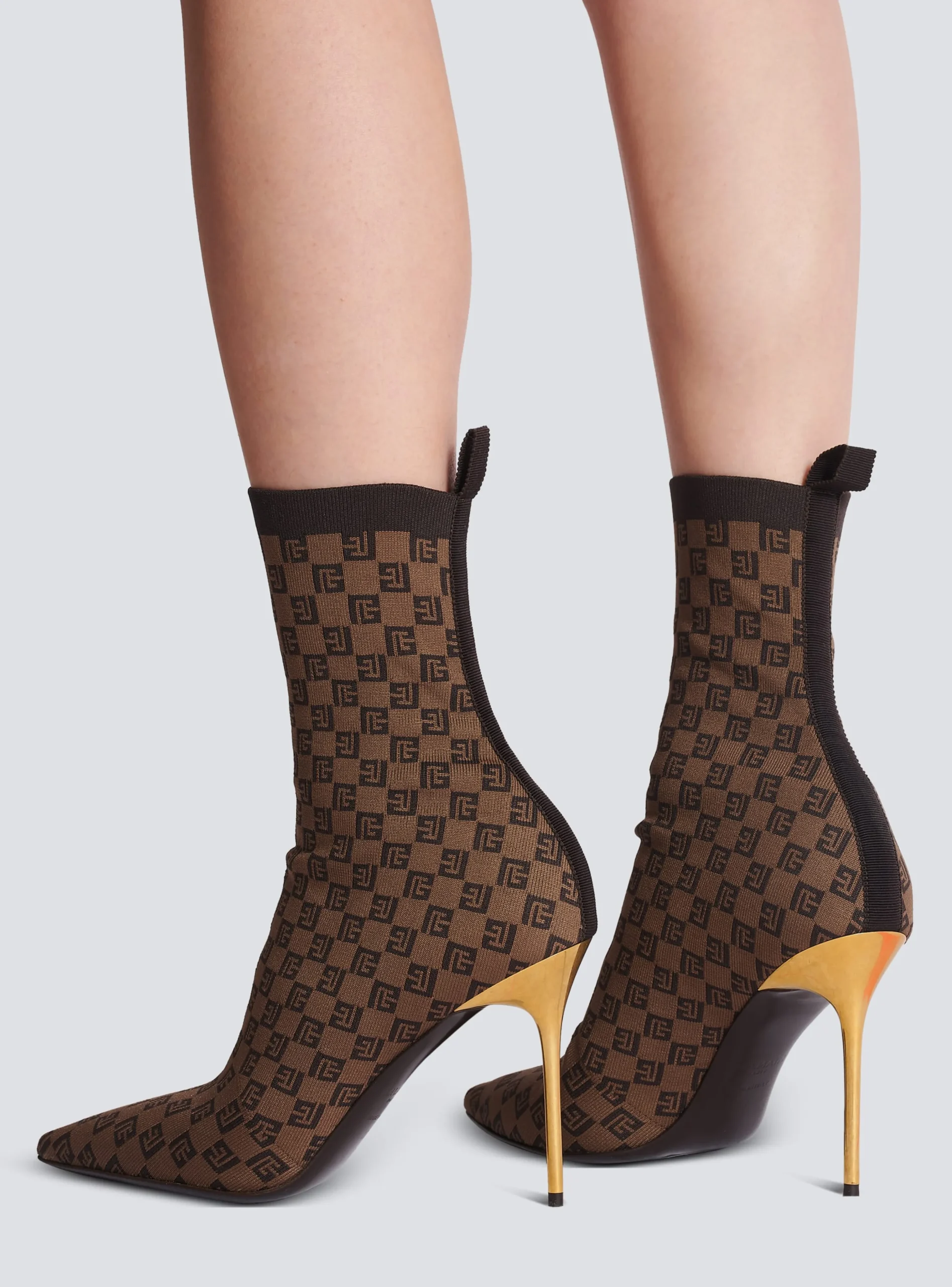 Women Balmain Stretch Skye Knit Ankle Boots