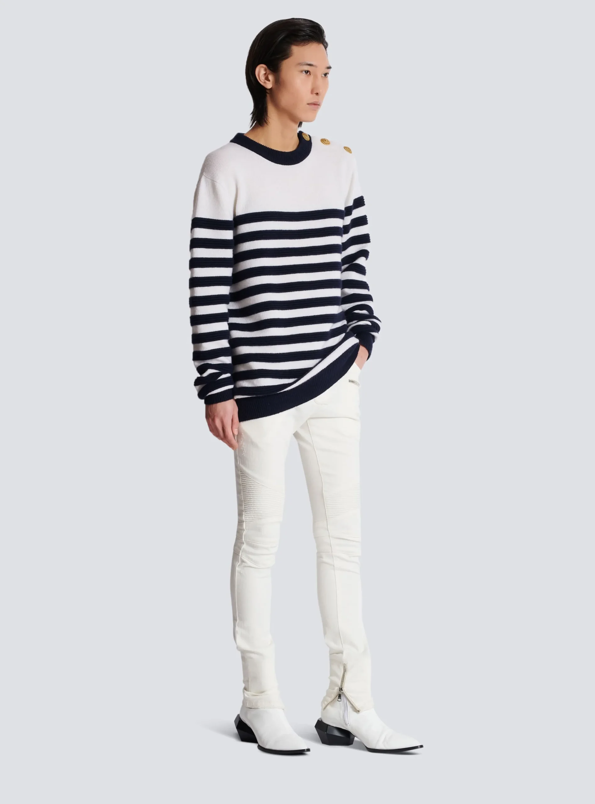 Balmain Striped Cashmere Jumper