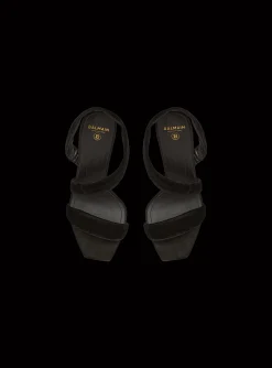 Women Balmain Suede Moneta Sandals