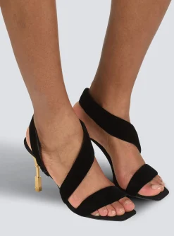 Women Balmain Suede Moneta Sandals