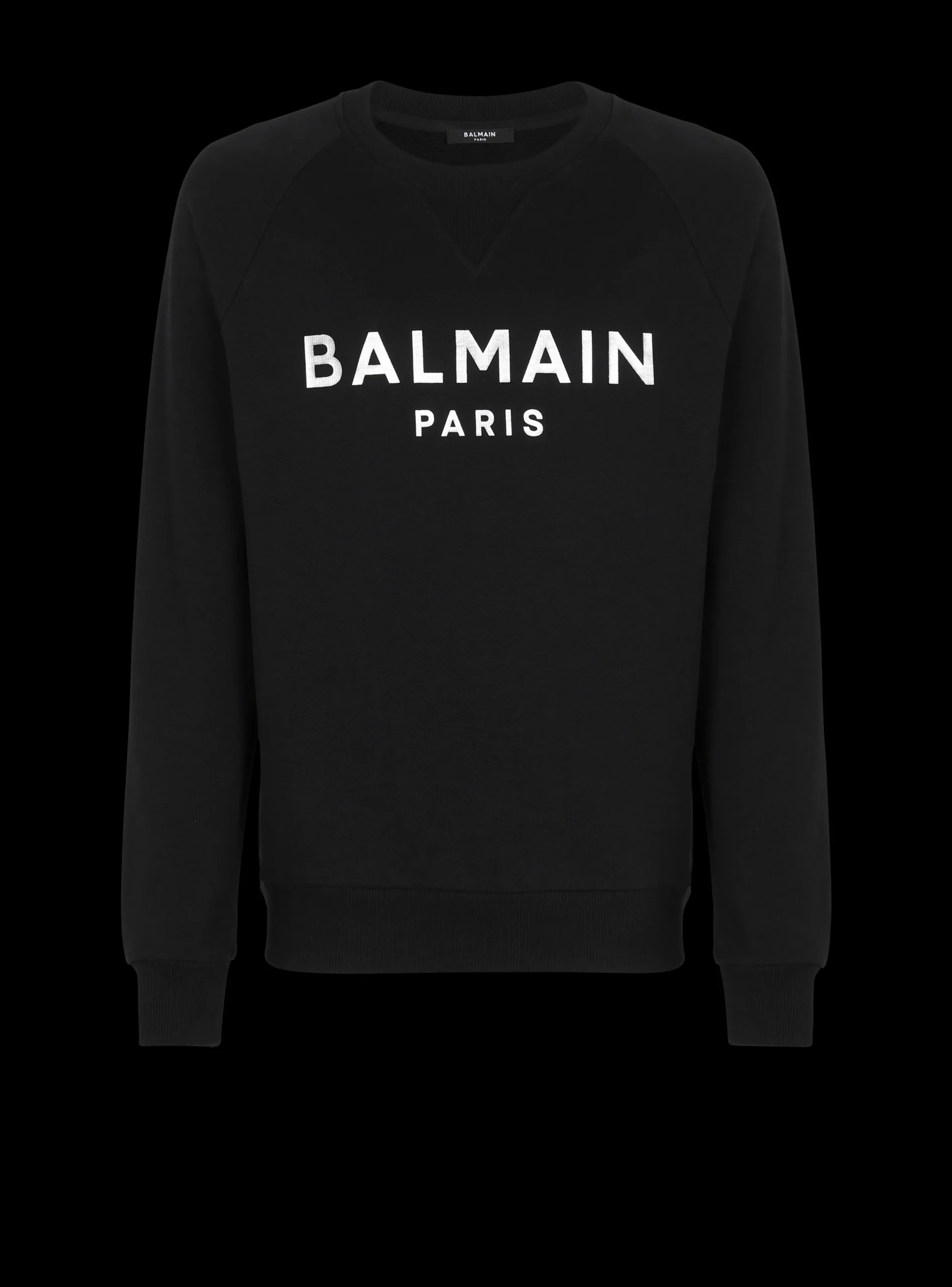Balmain Sweatshirt In Eco-responsible Cotton With Metallic Logo Print